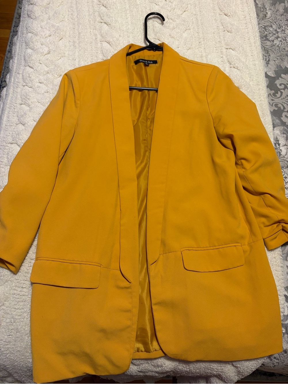 Women's Mustard Open-Front Blazer Jacket